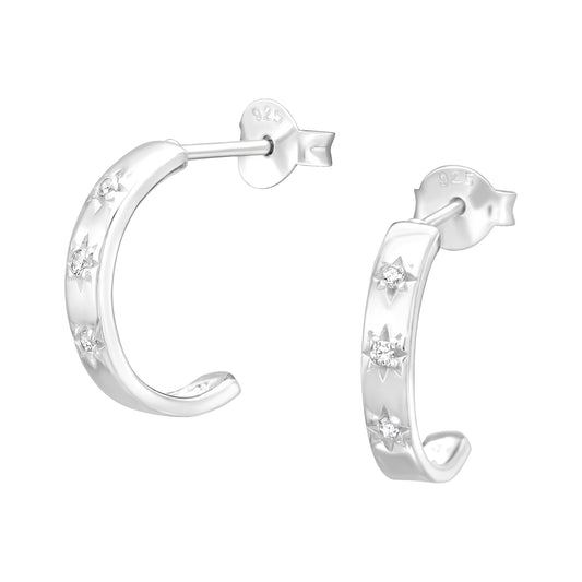Bonnie Half Hoop Stone Stud