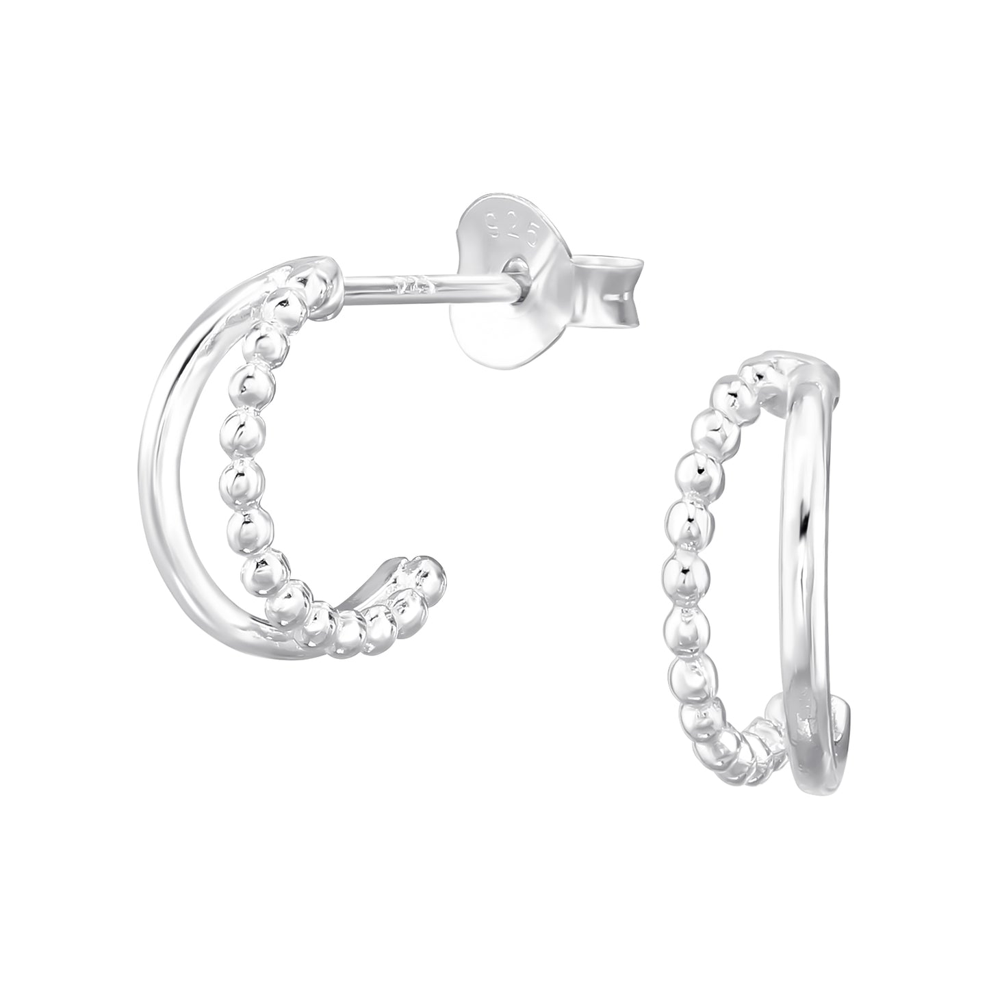 Chloe Ball Half Hoop Stud