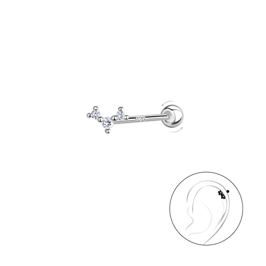 Harriett 3 Stone Cartilage Stud