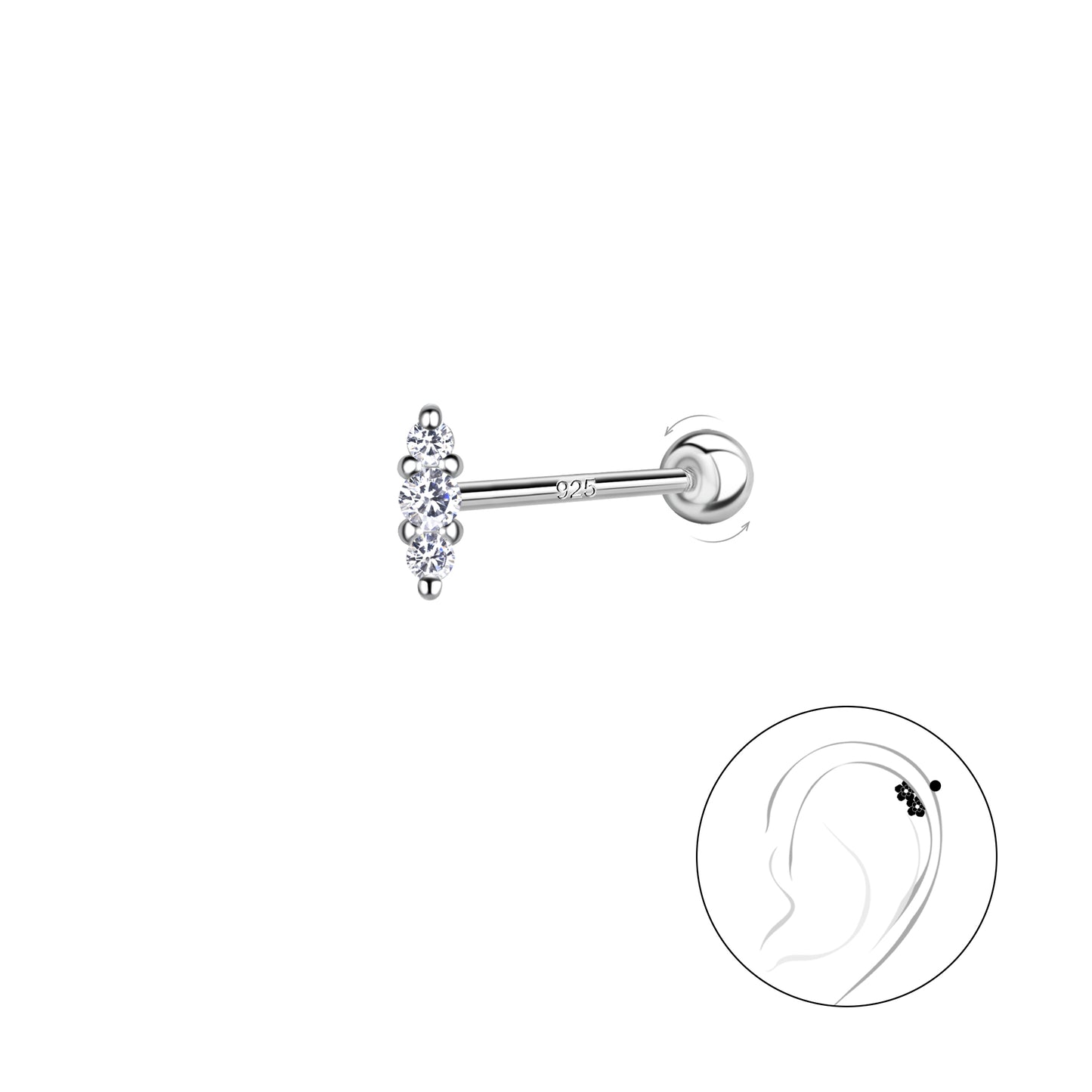 Olive Marquise Cartilage Stud