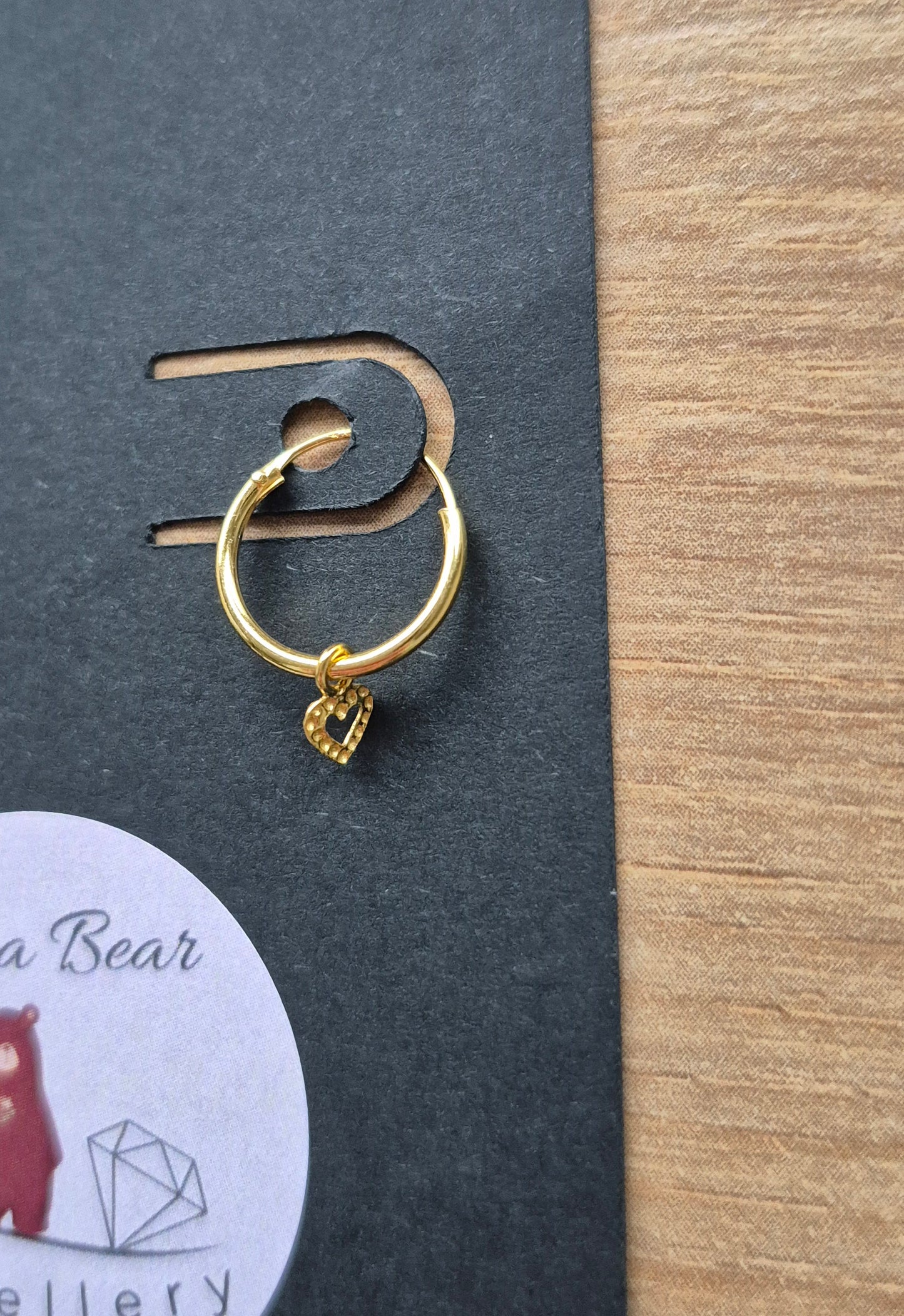Harri Heart Charm Hoop